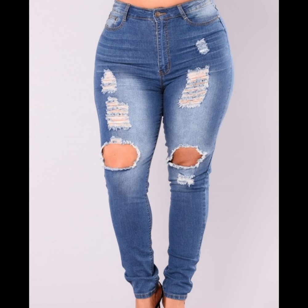 Fashion Nova Say Yes To Distress Skinny Jeans Size 20 NWT